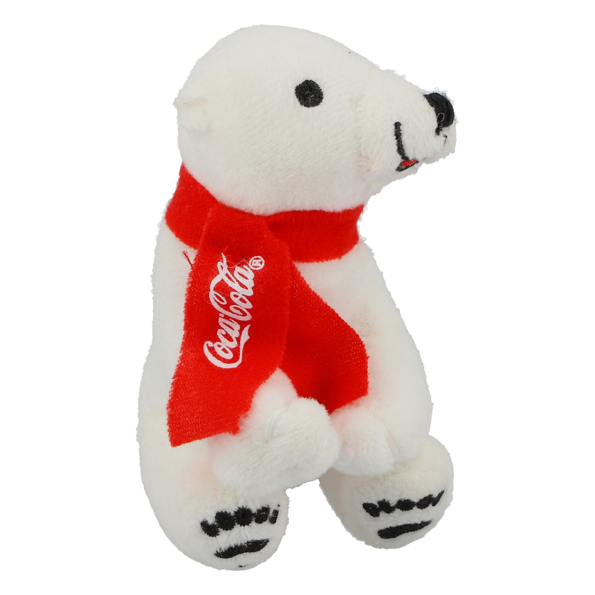 Coca Cola Kuscheltier Eisbär sitzend mit Schal 11cm Sammlerstück Geschenkidee – Ansicht 4