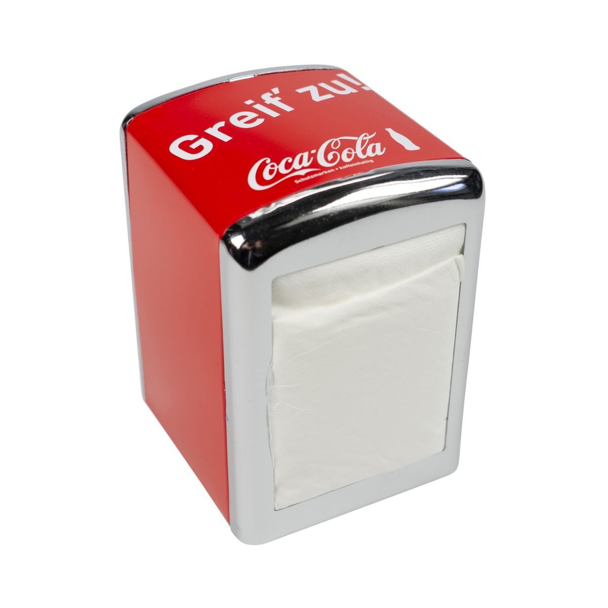 Coca Cola Serviettenspender Rot Silber 15x10 cm Napkin Dispenser Gastro Zubehör