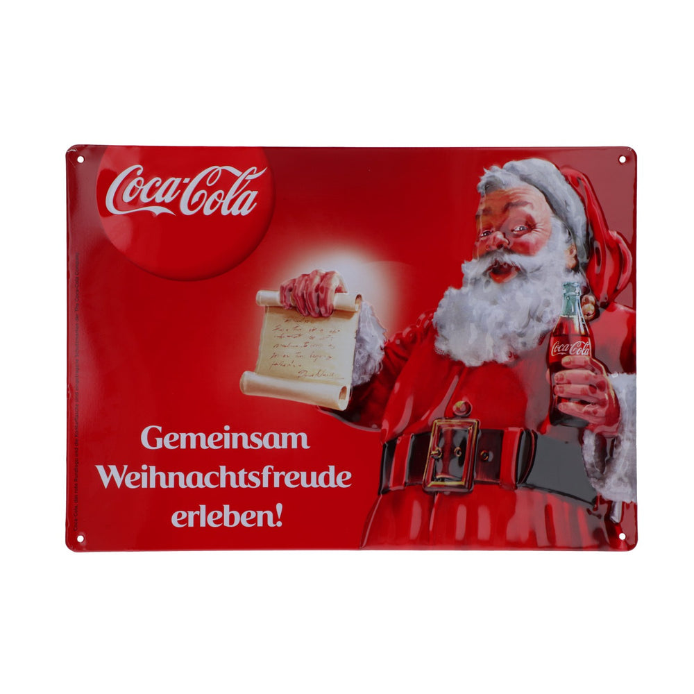 Coca Cola Softdrink Blechschild Wanddekoration Weihnachtsmann