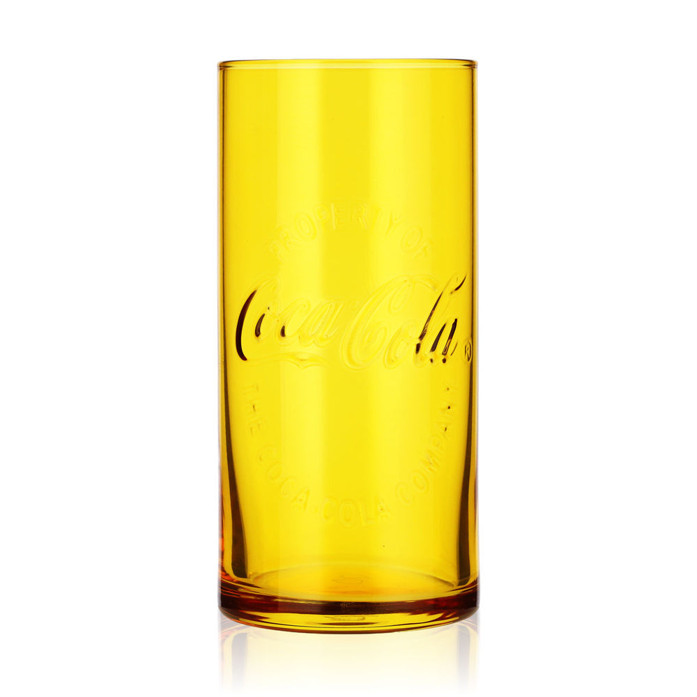 Coca Cola Softdrink Glas 0,36l Kontur gelb McDonalds Sonderedition