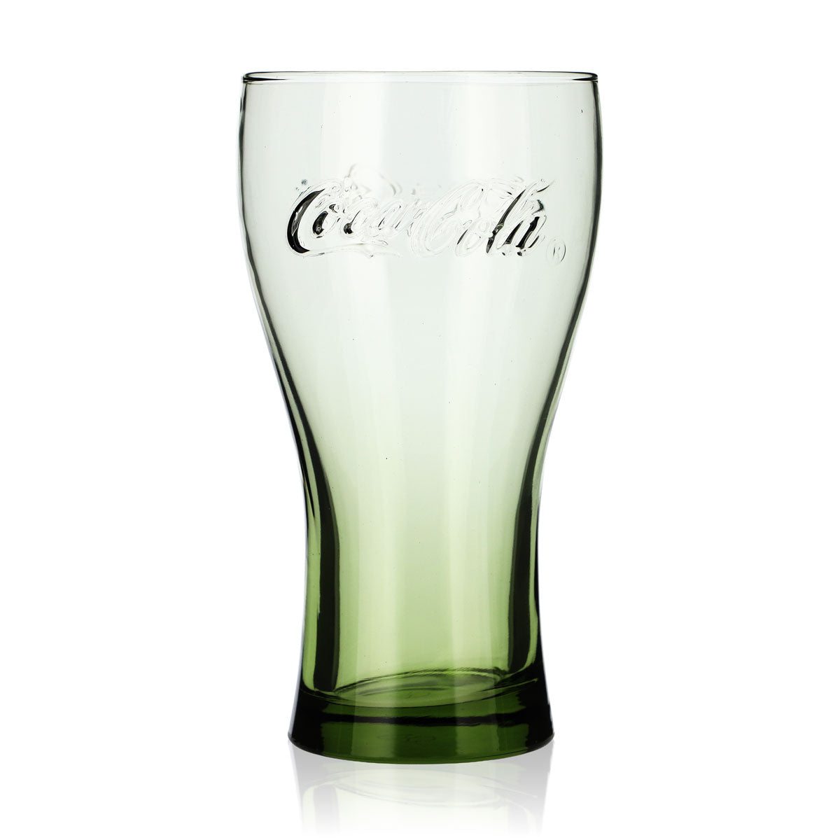 Coca Cola Softdrink Glas 0,36l Konturglas Olivgrün McDonalds Bengalisch