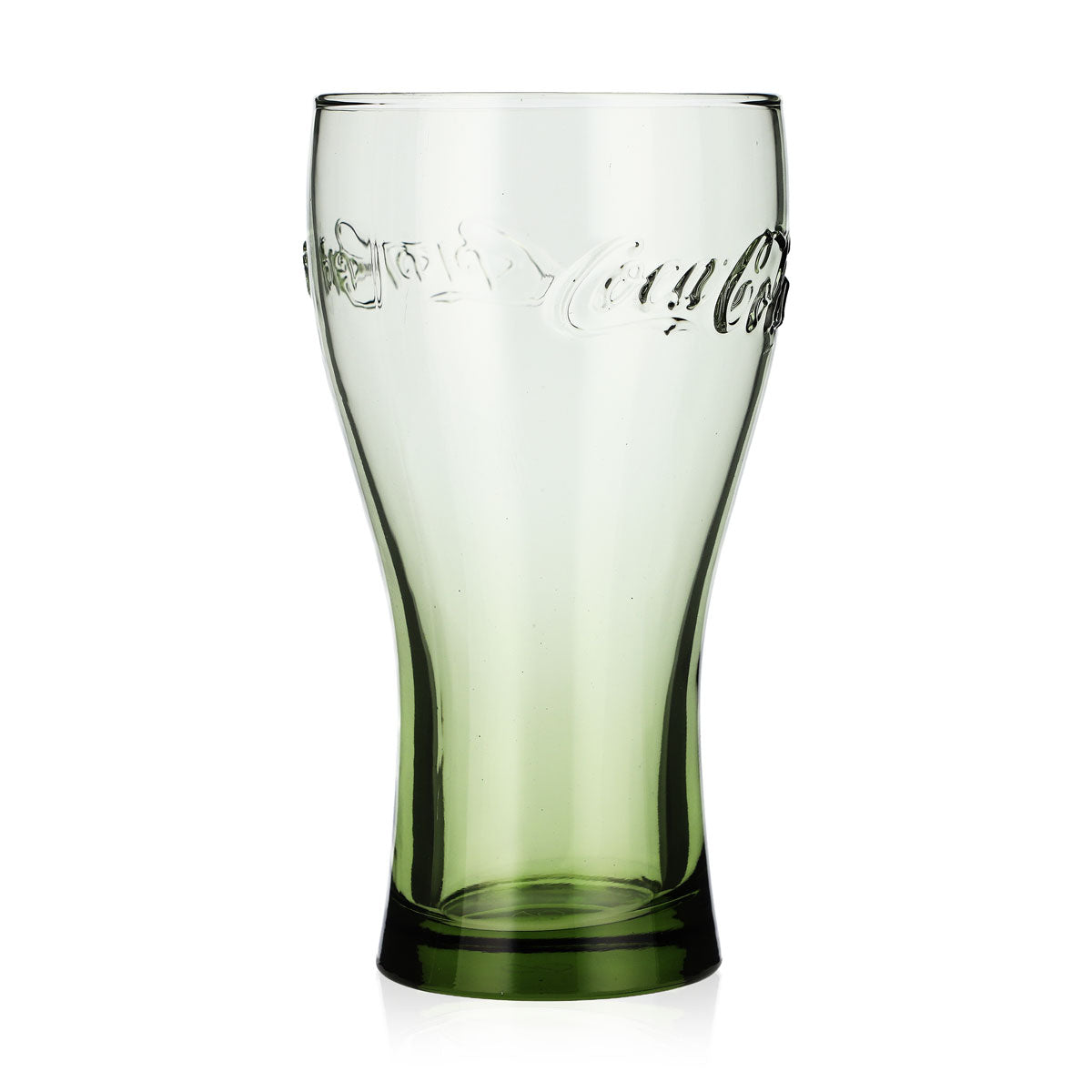 Coca Cola Softdrink Glas 0,36l Konturglas Olivgrün McDonalds Bengalisch – Ansicht 2