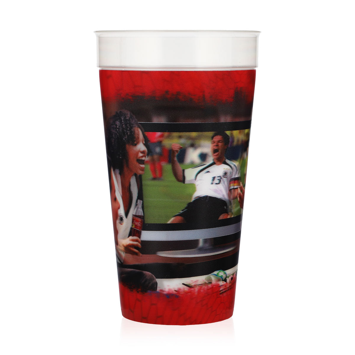 Coca Cola Softdrink Glas 0,5l Fifa WM 2006 3D Motiv Kunststoff Mehrwegbecher – Ansicht 3