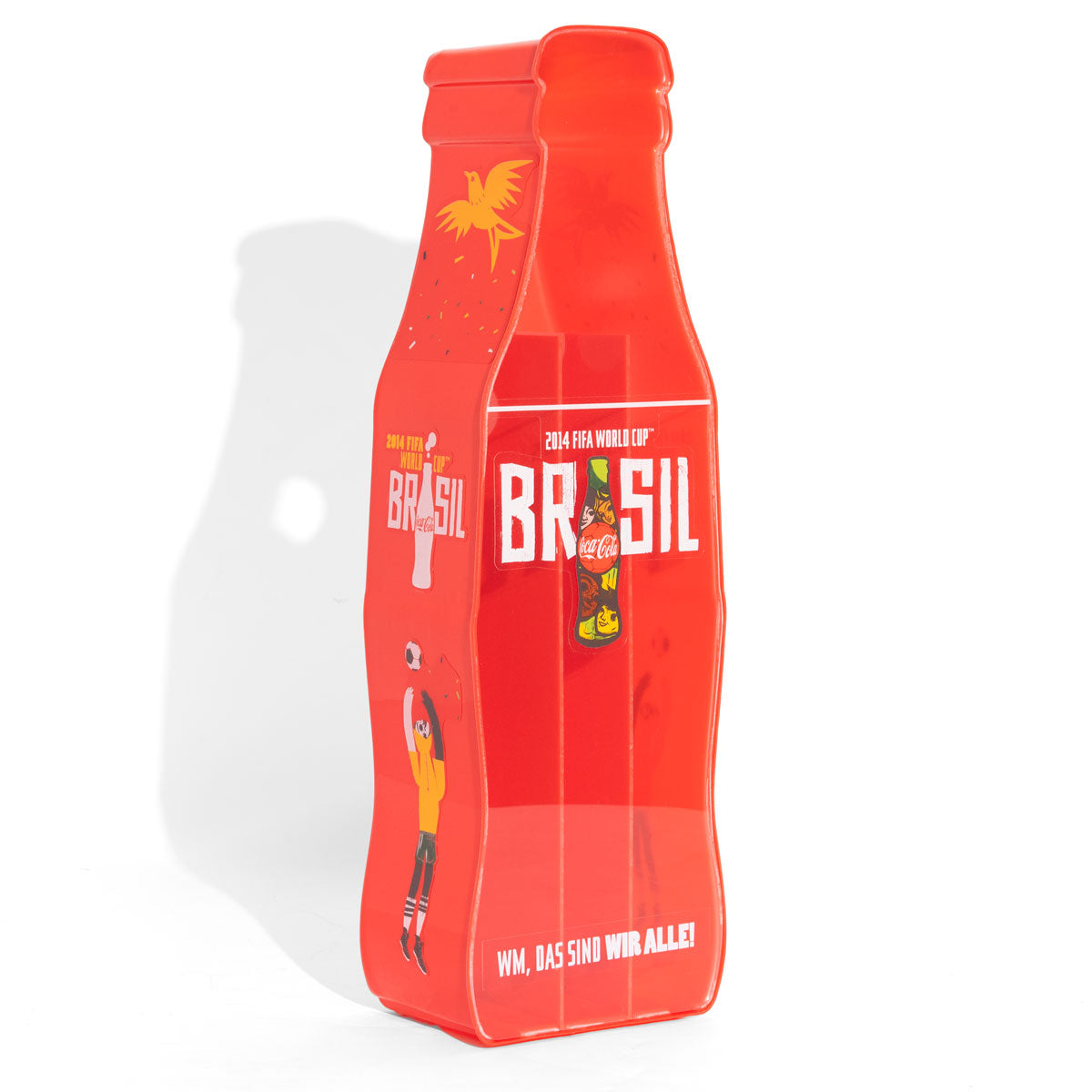 Coca Cola Softdrink Sammelbox Kronkorken Flaschenform 3 Fächer Rot 2014 Fifa World Cup Brasil – Ansicht 2