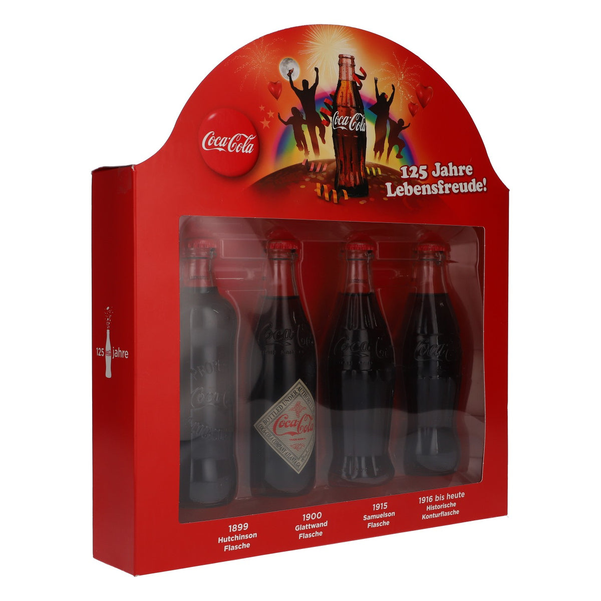 Coca Cola Softdrink Sammler-Set 125 Jahre Lebensfreude! 4 Flaschen