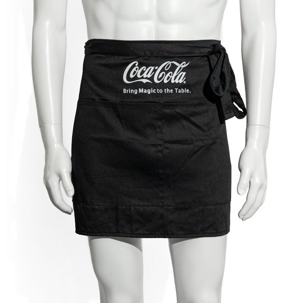 Coca Cola Softdrink Schürze Kellnerschürze Bistroschürze Kurz Schwarz "Bring Magic to te Table" mit Tasche