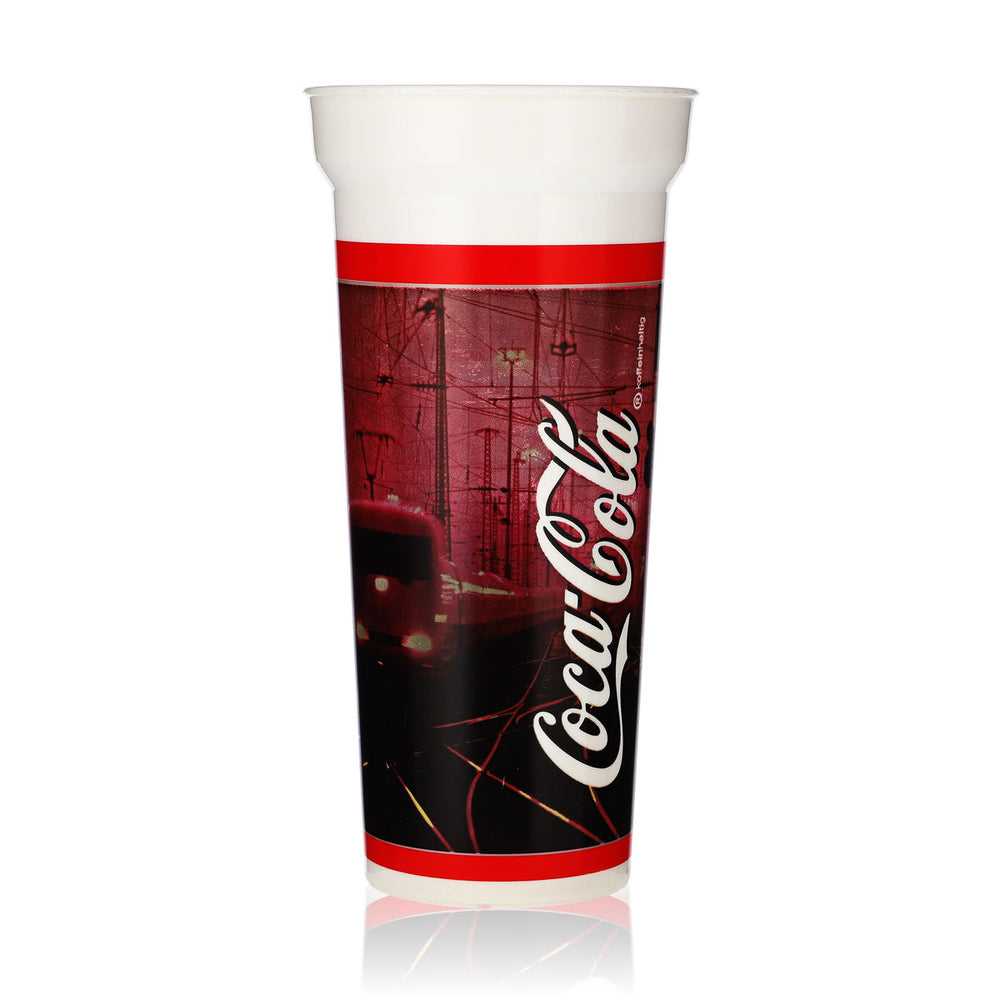 Coca Cola Softdrink Trinkbecher 0,61l Kuststoff Becher Zugbild Adoma