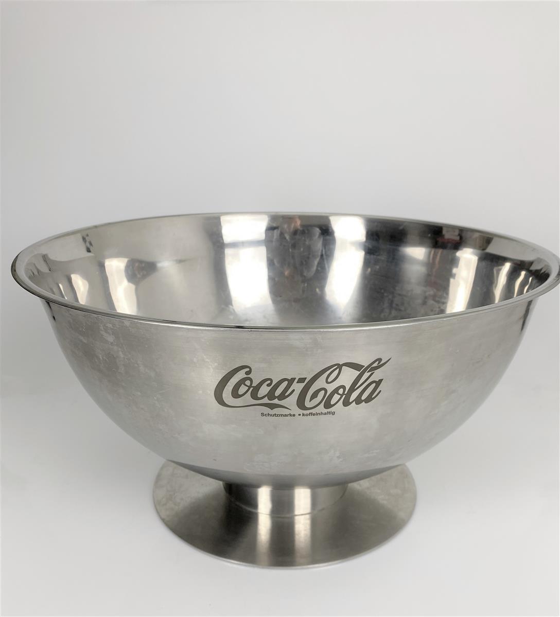 Coca Cola Softdrinks Flaschenkühler Eiswürfelbehälter Metallschale silber gebraucht – Ansicht 2