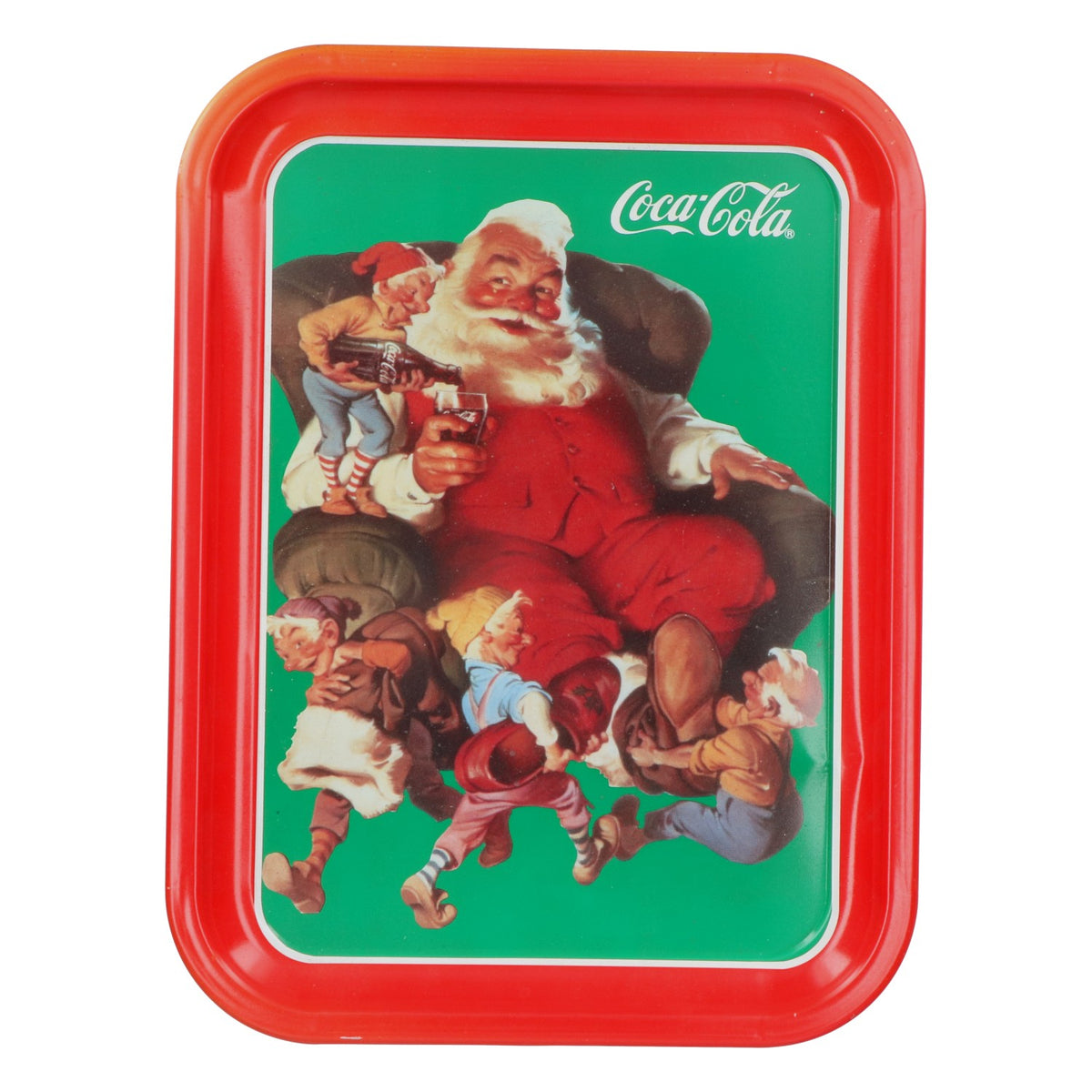 Coca Cola Weihnachts Tablett Serviertablett aus Metall Original USA