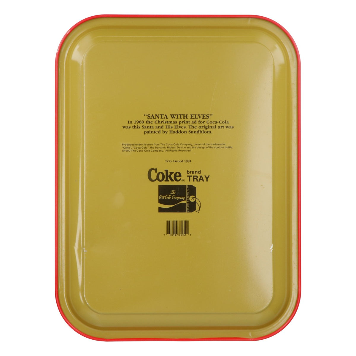 Coca Cola Weihnachts Tablett Serviertablett aus Metall Original USA – Ansicht 2