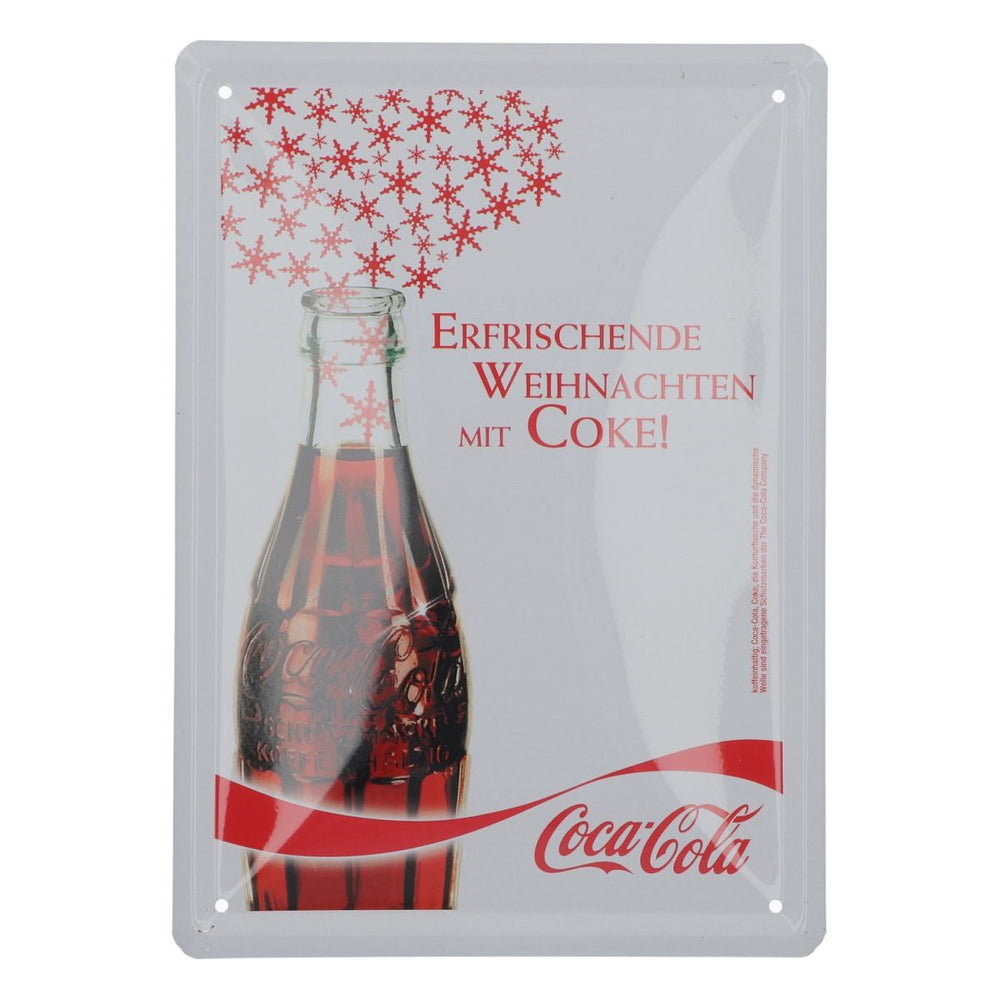 Coca Cola Werbeschild 20x15cm Blechschild Erfrischende Weihnachten Wand
