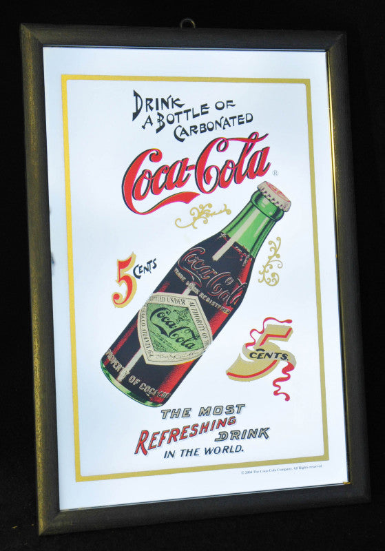 Coca Cola Werbespiegel Kuststoffrahmen schwarz Drink s bottle Ausstellung – Ansicht 2