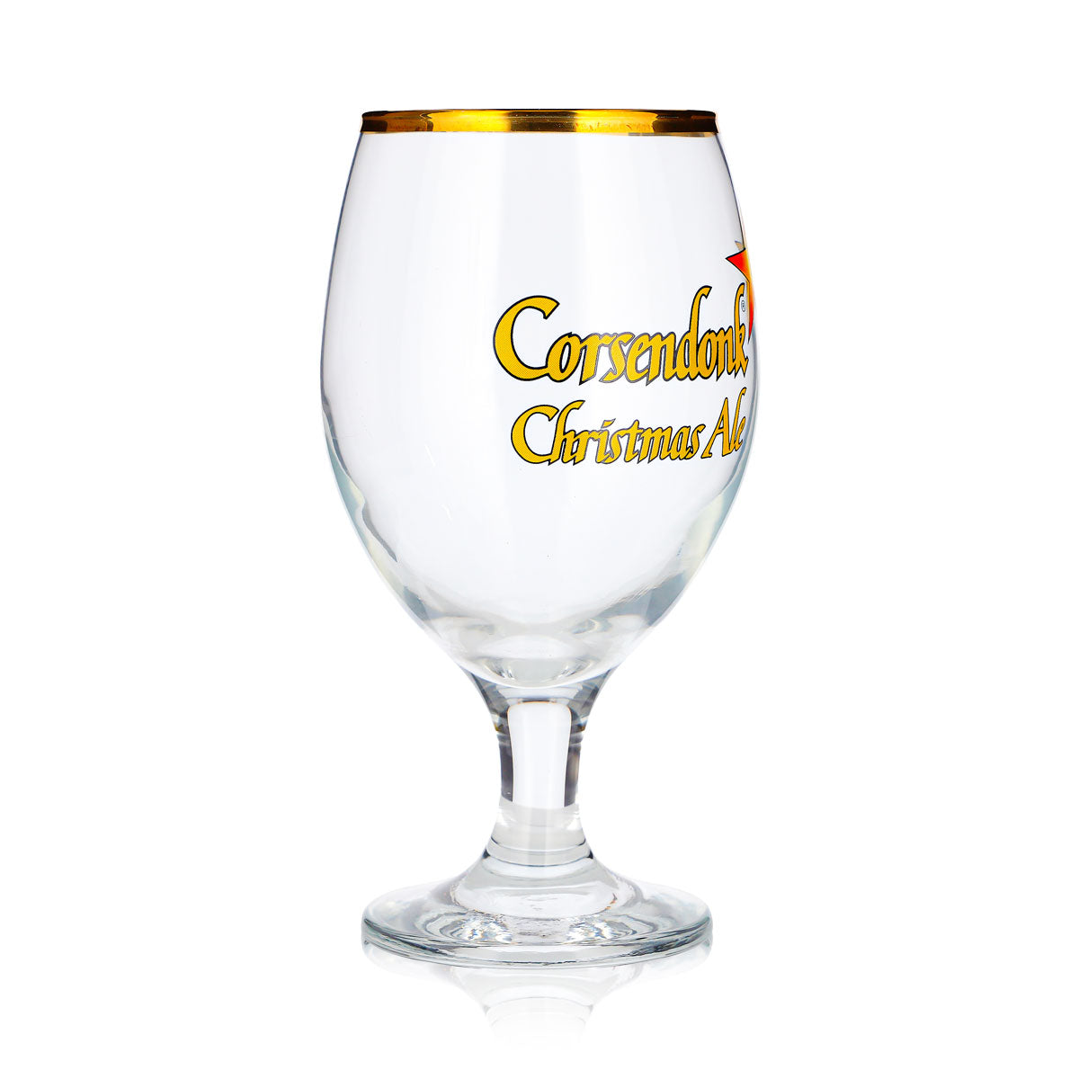 Corsendonk Bier Glas 0,4l Pokal Tulpe Christmas Ale Goldrand – Ansicht 2