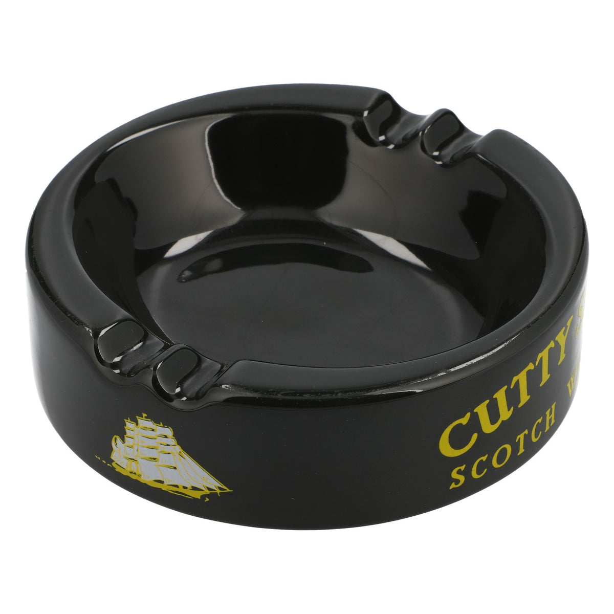 Cutty Sark Whiskey Aschenbecher Ashtray Keramik Retro 80er Jahre Rund Grün – Ansicht 2