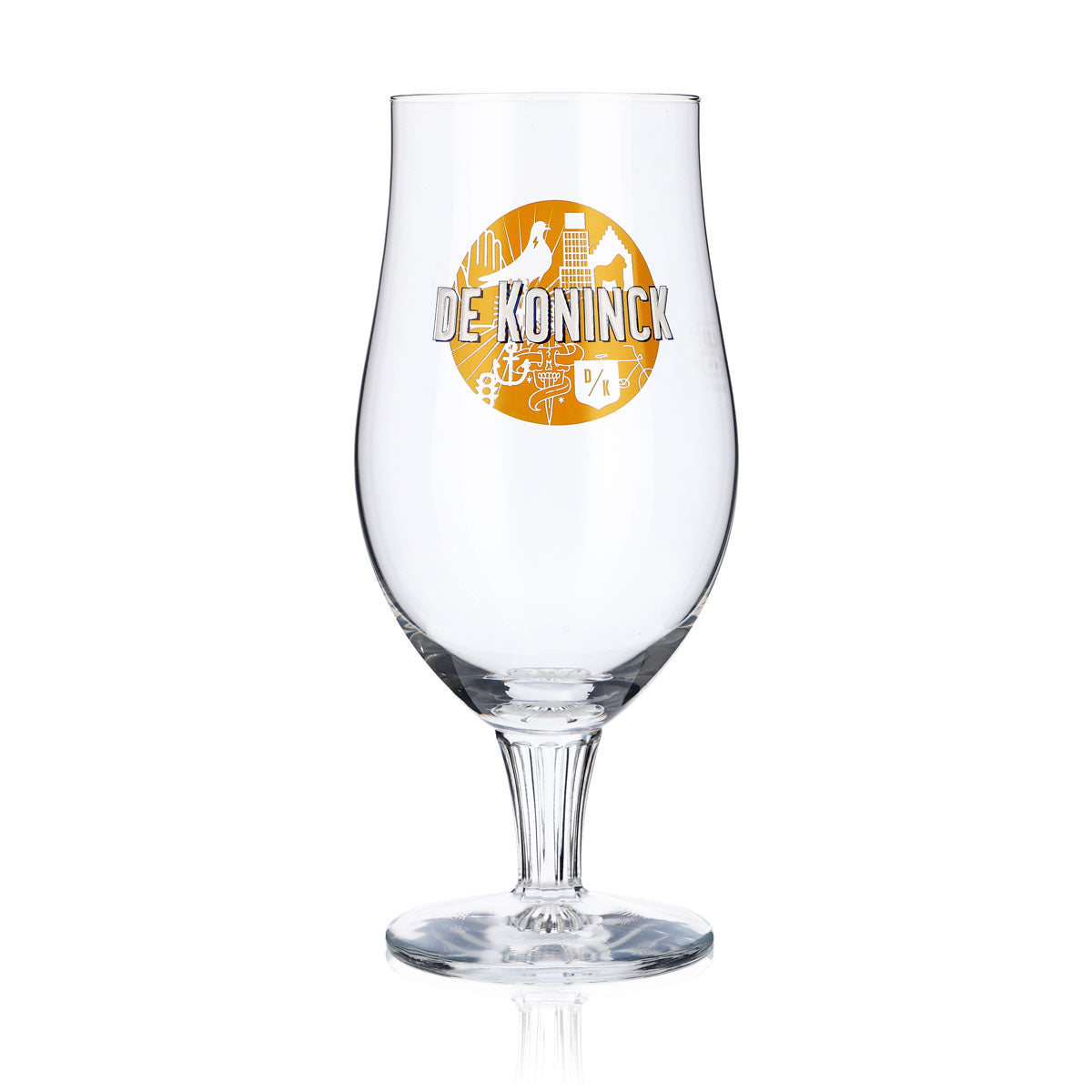 De Koninck Bier Glas Pokalglas Gläser 0,33l Pokal Craftbier gelbes Logo