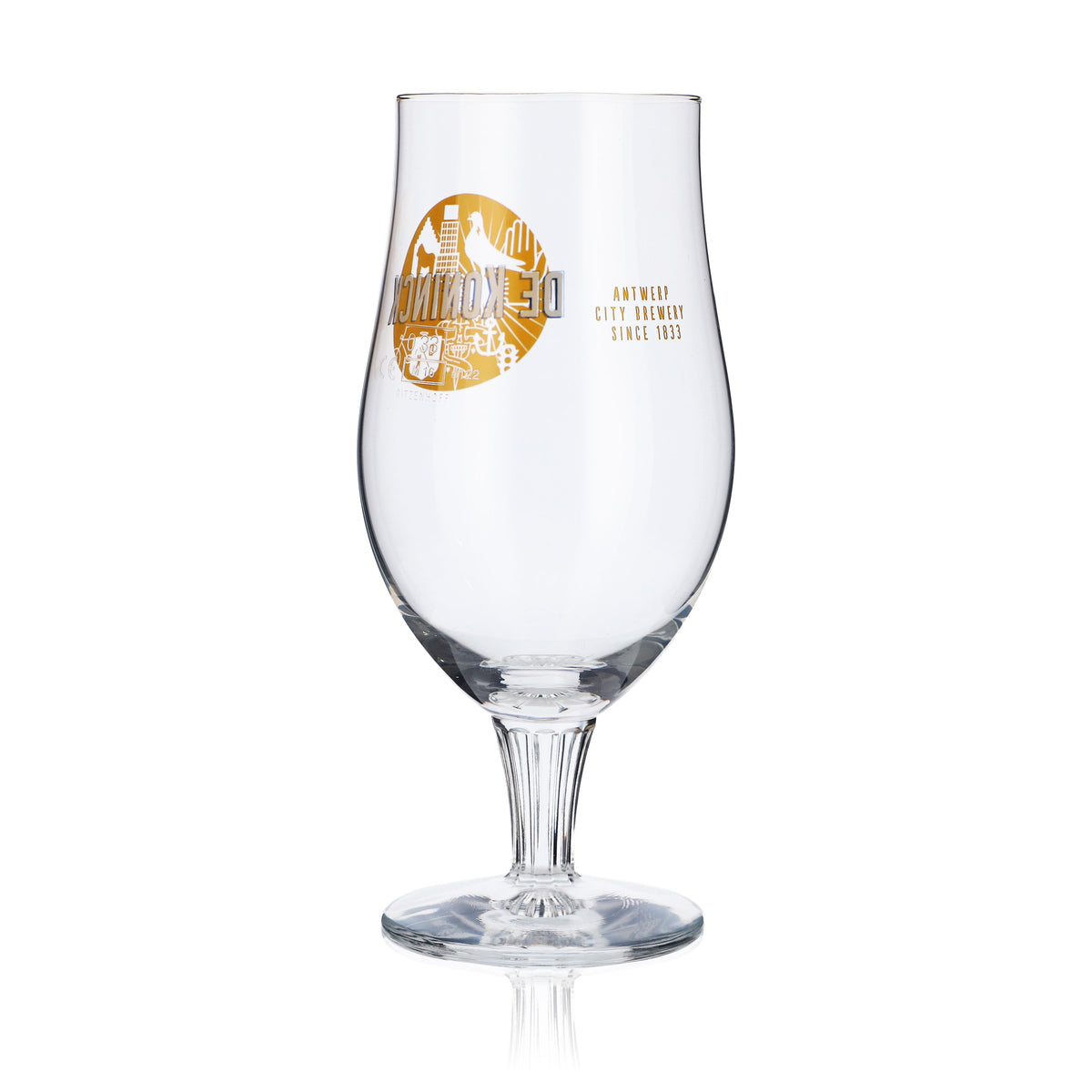De Koninck Bier Glas Pokalglas Gläser 0,33l Pokal Craftbier gelbes Logo – Ansicht 3