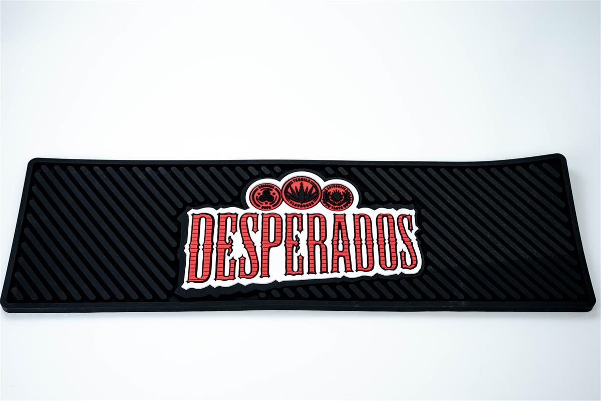 Deperados Bier Barmatte Abtropfmatte Barzubehör schwarz groß 58 x 18