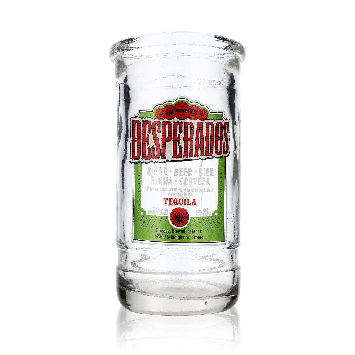 Desperados Bier Windlicht Teelicht aus Bierflasche geformt Relief