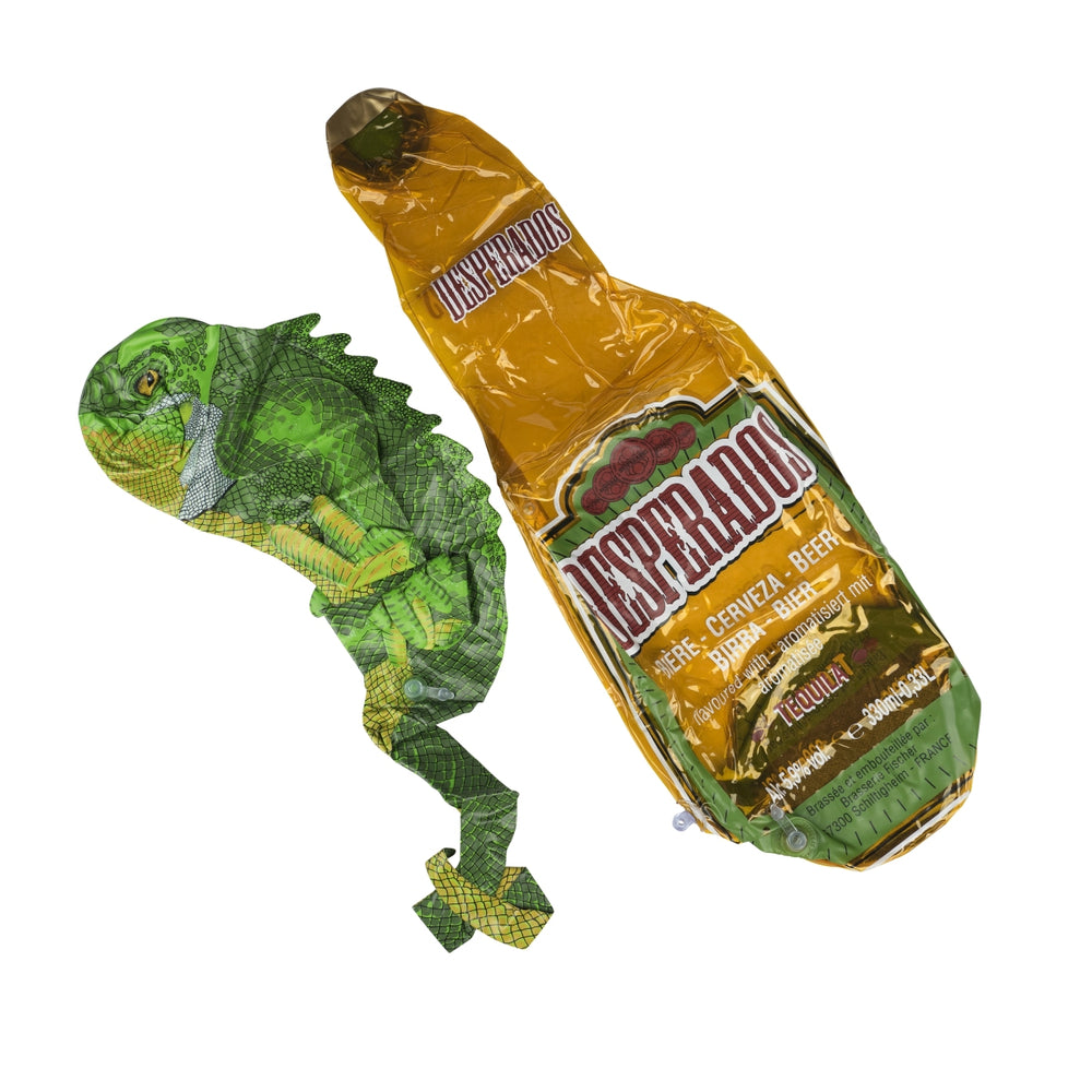 Desperados Deko Merch Set aufblasbare Flasche (60cm) + aufblasbarer Leguan