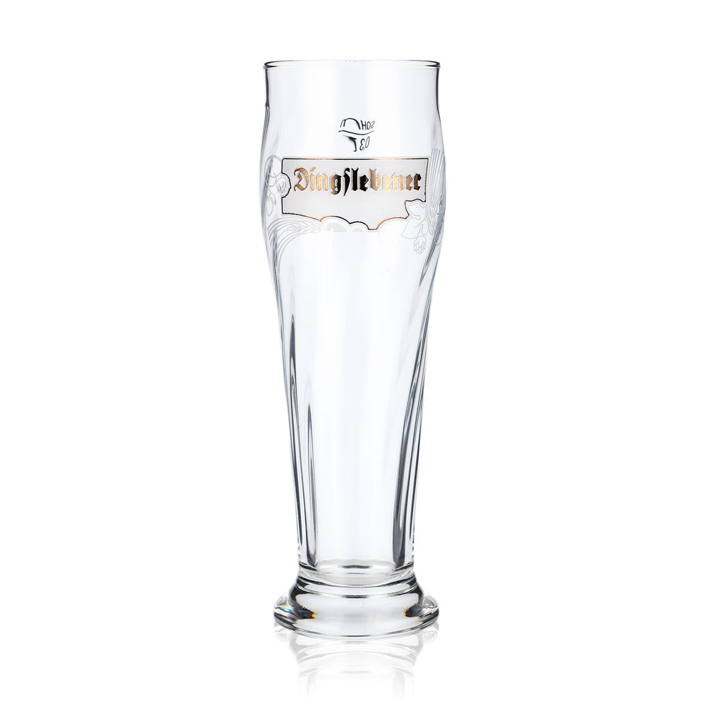 Dingslebener Bier Glas Weißbierglas Biergläser 0,3l Tulpe Relief längs