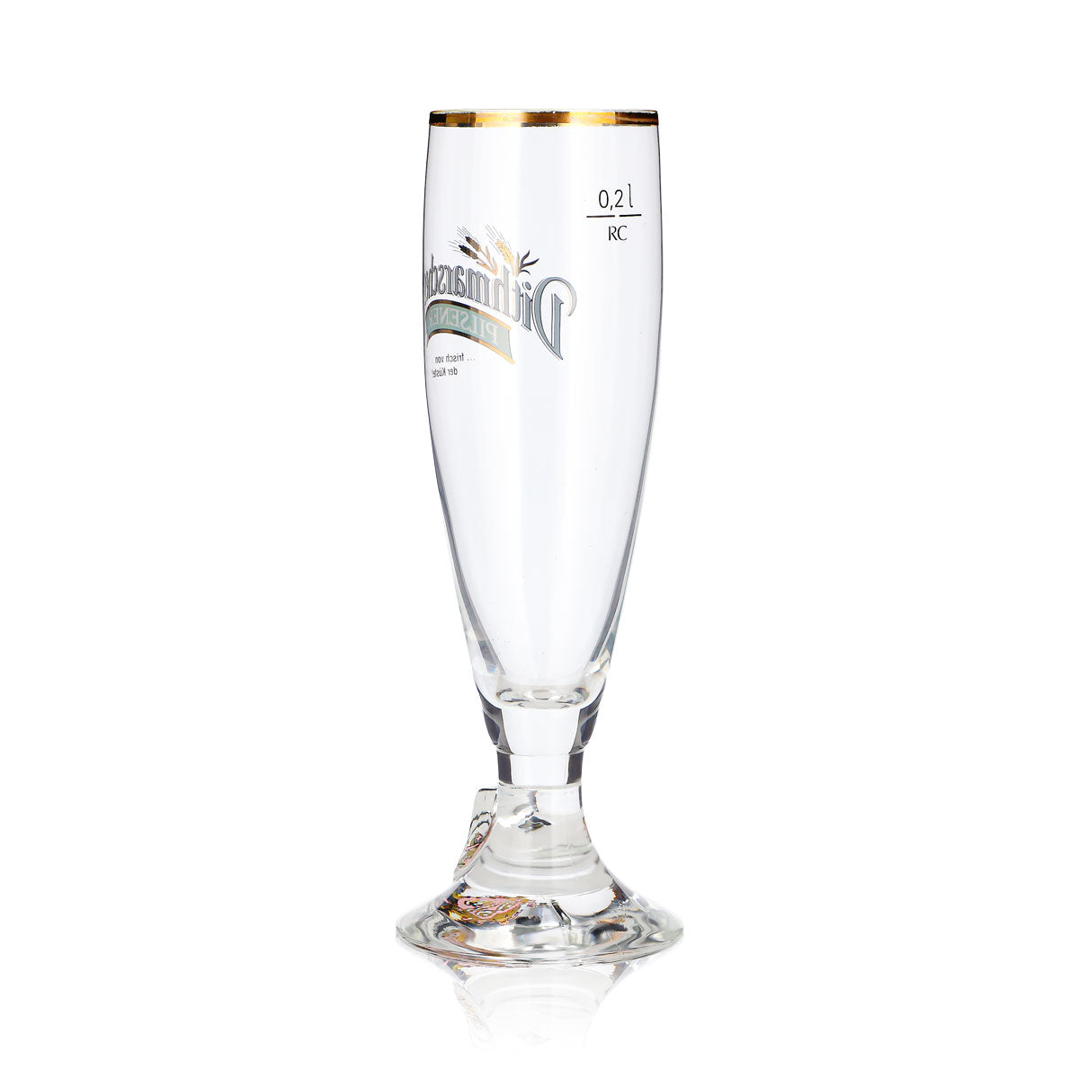 Dithmarscher Bier Glas 0,2l Pokal Pilsener Goldrand – Ansicht 4