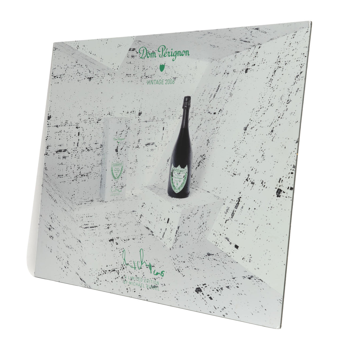 Dom Perignon Champagner Schild Wandbild 84x63 cmweißer Raum mit Flasche Vintage 2006 – Ansicht 2