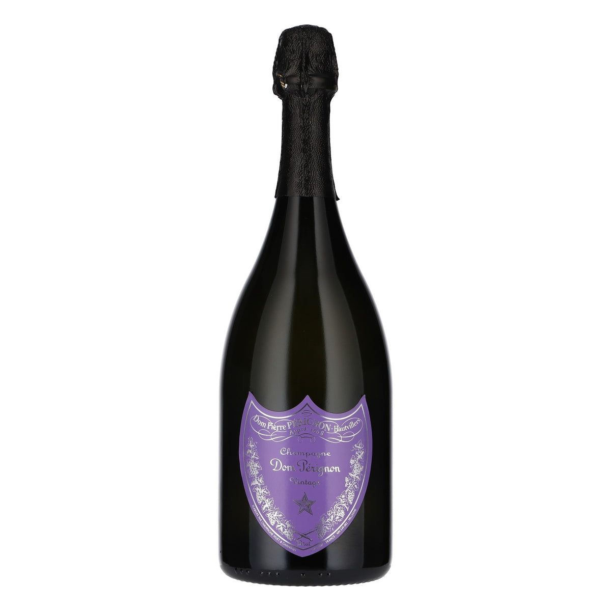 Dom Perignon Champagner Showflasche 0,75l leer Vintage neu Glas lila