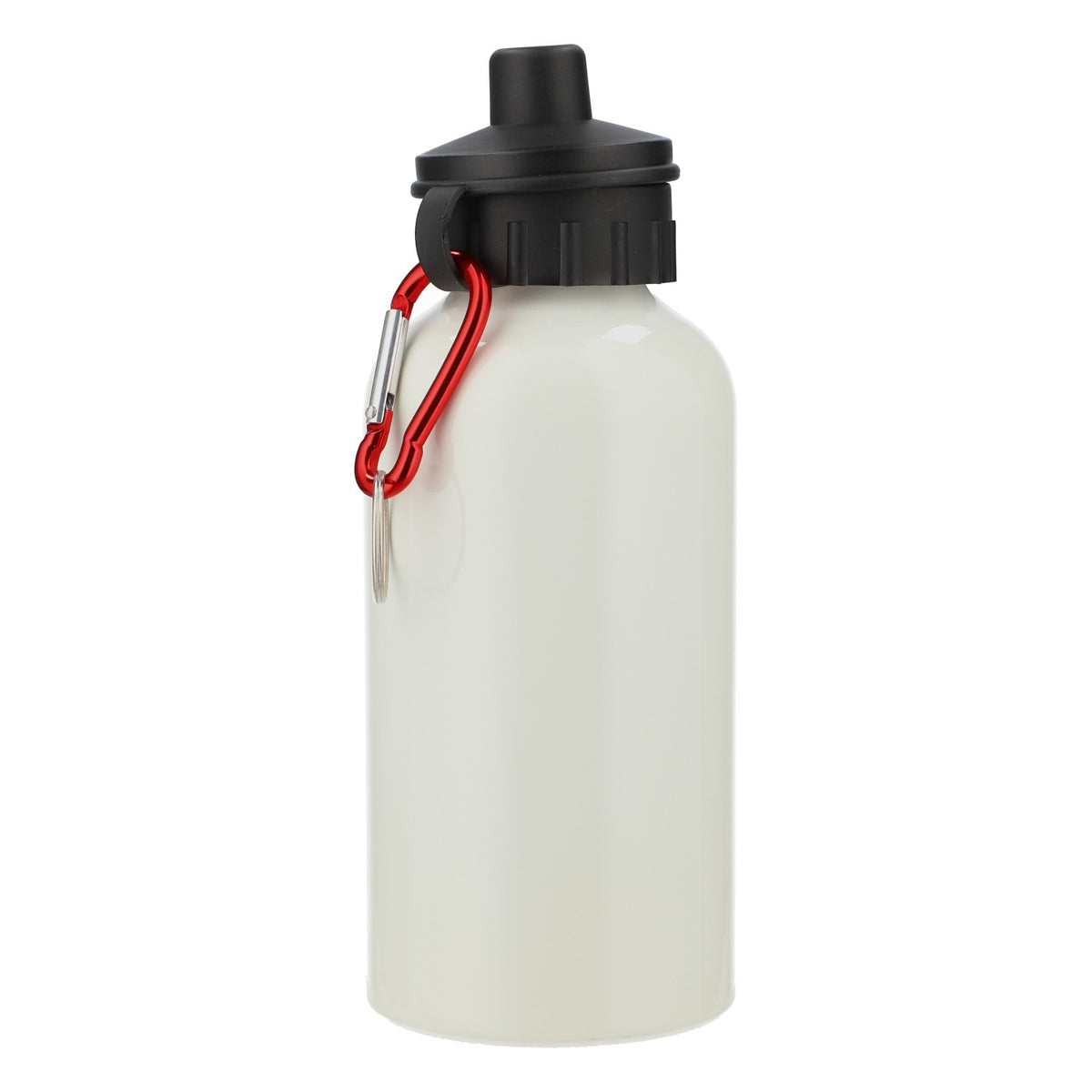 Edelstahl Isolierflasche Trinkflasche Outdoorflasche mit Karabiner weiß – Ansicht 2