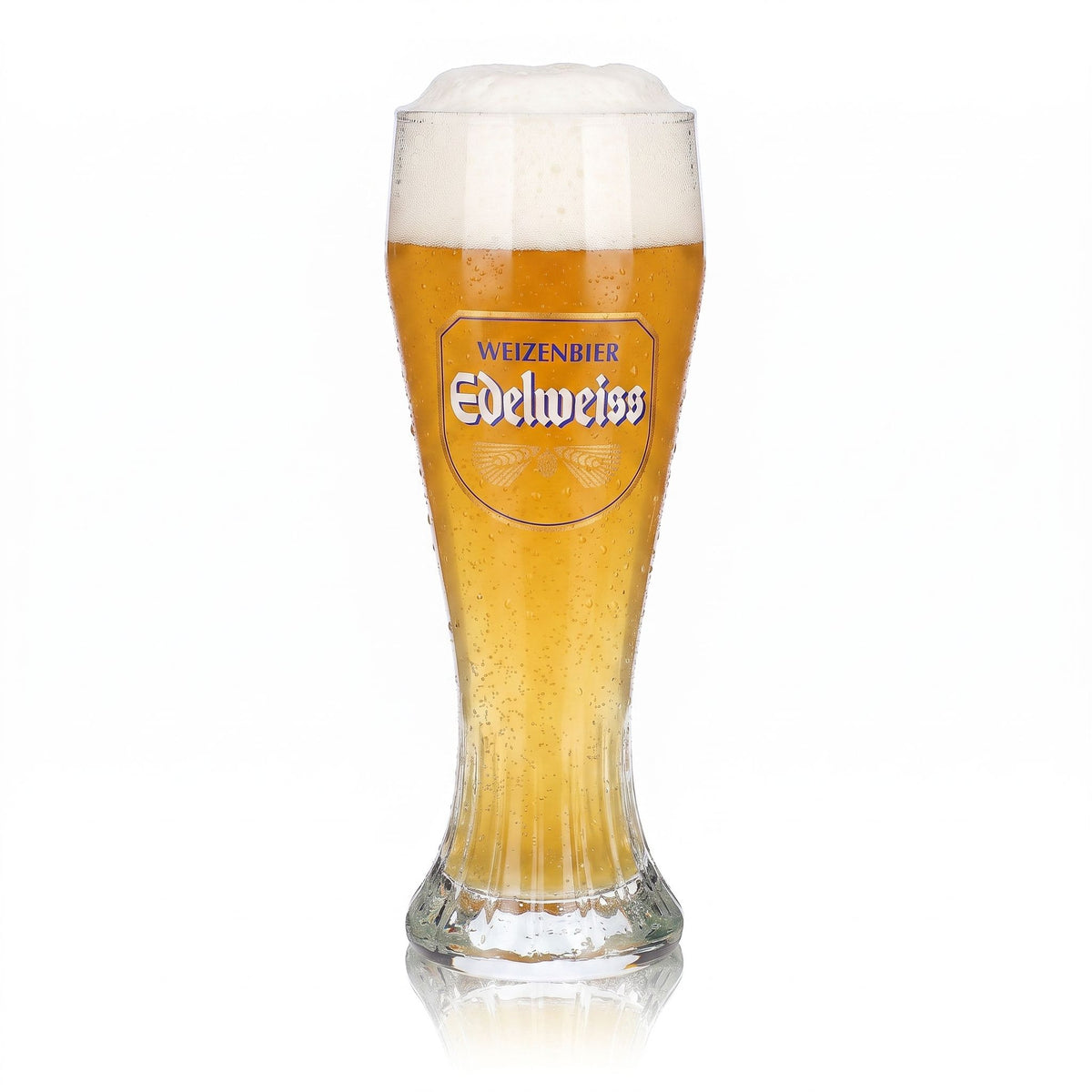 Edelweißbrauerei Bier Glas 0,5l Pokal Weizenbierglas Relief Sahm