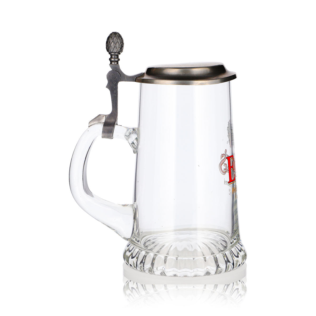 Eder Bier Glas 0,48l Krug Zinndeckel Familien-Brauerei seit – Ansicht 2