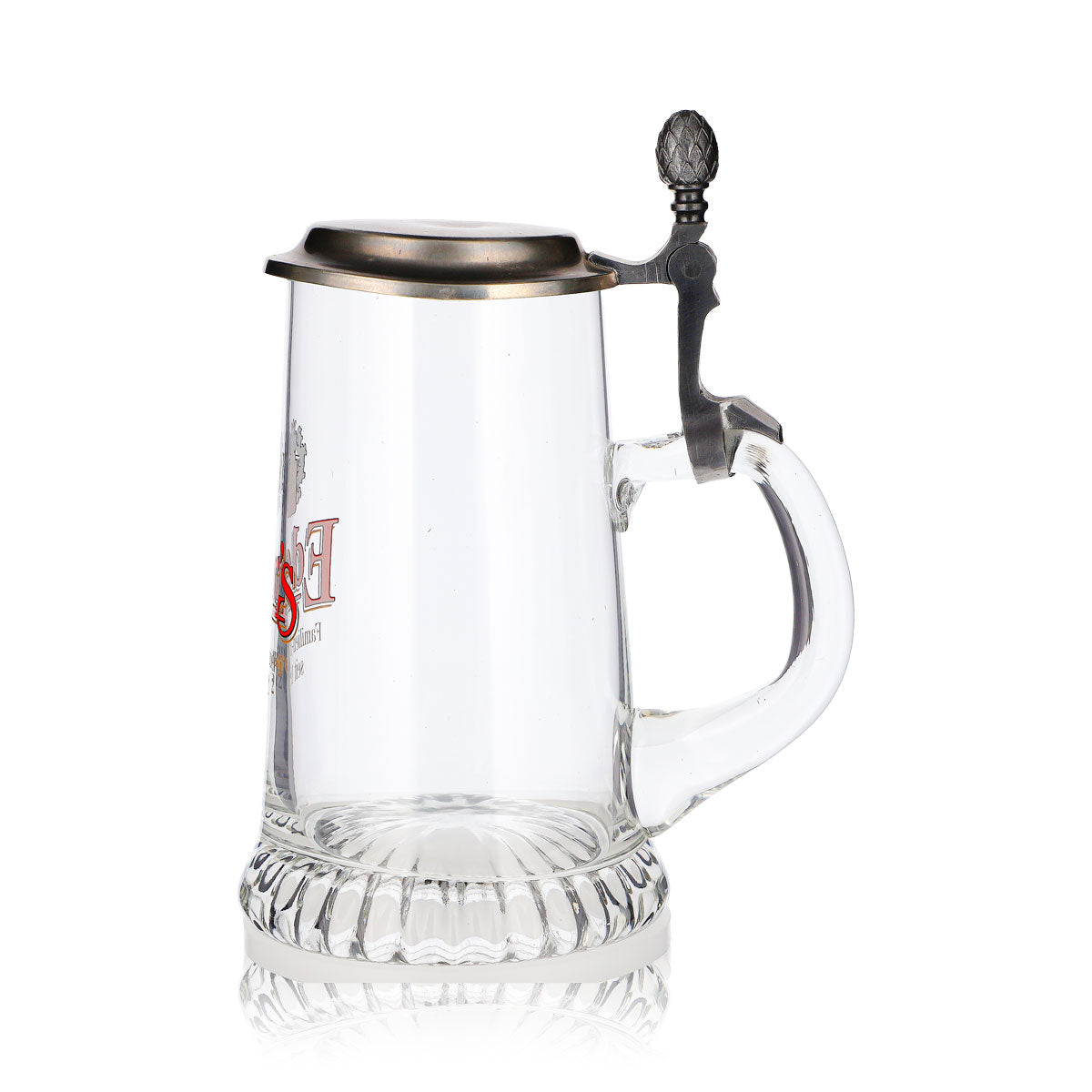 Eder Bier Glas 0,48l Krug Zinndeckel Familien-Brauerei seit – Ansicht 4