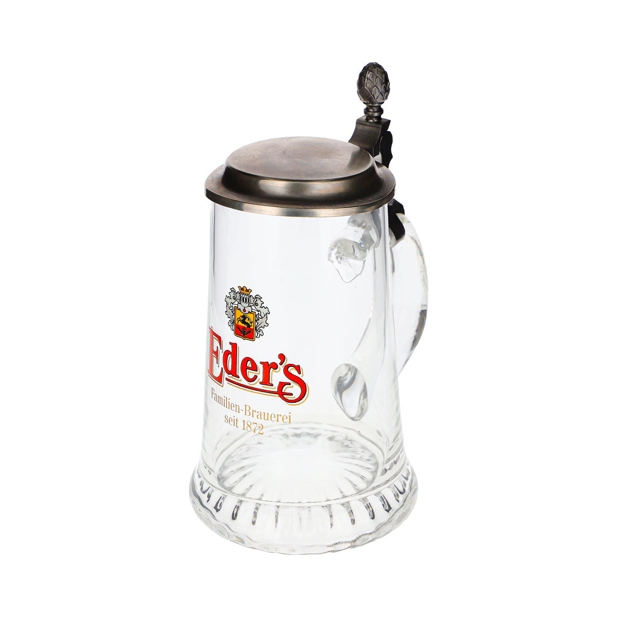 Eder Bier Glas 0,48l Krug Zinndeckel Familien-Brauerei seit – Ansicht 5