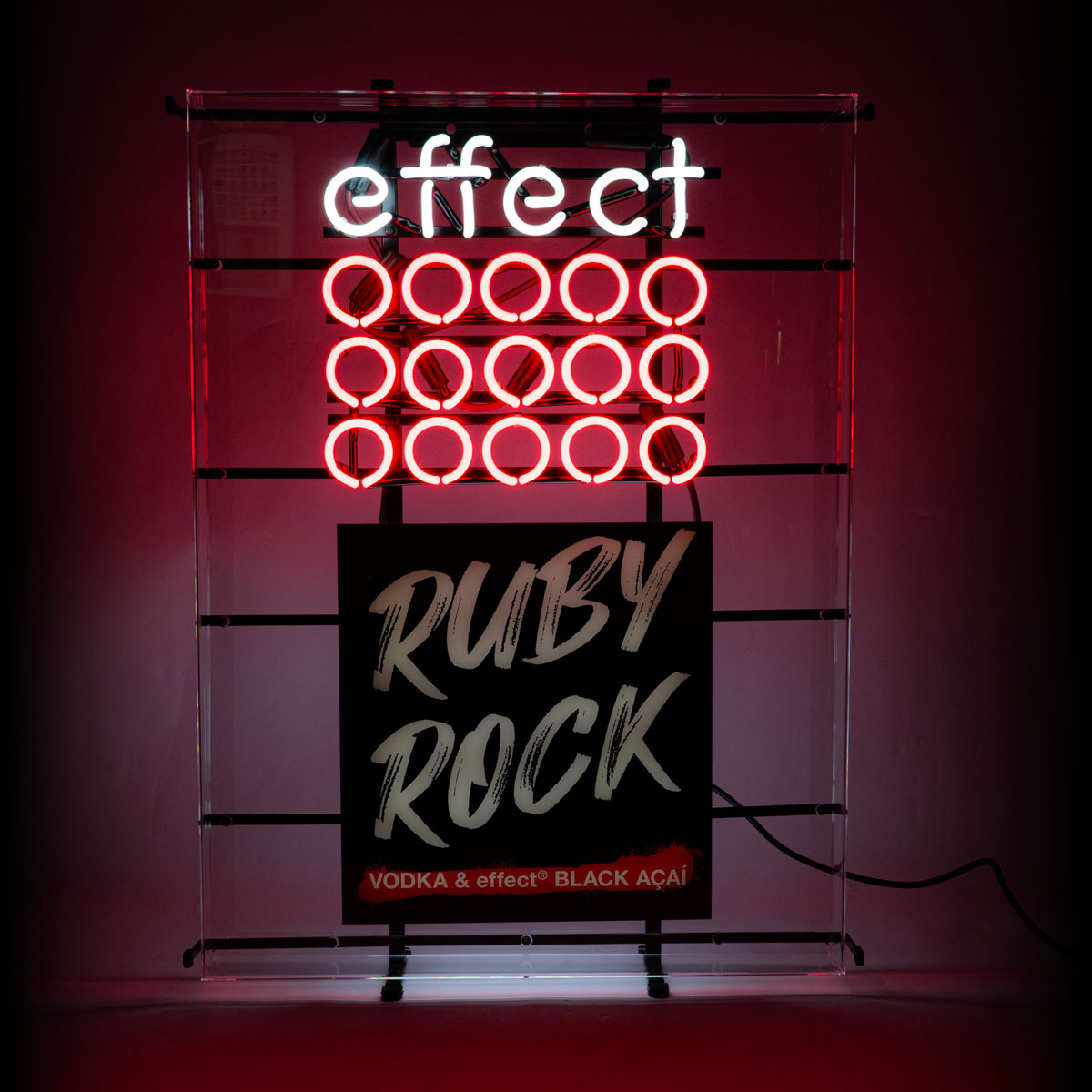 Effect Energy Leuchtreklame Luminated LED Neon Wall Sign Rubi Rock Dekoration