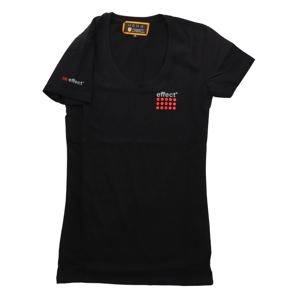 Effect Energy T-Shirt Damen M V-Neck Logo Ladies Shirt schwarz Baumwolle – Ansicht 2