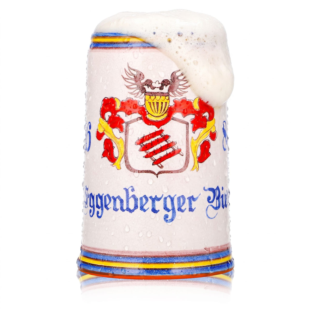 Eggenberger Bier Glas Tonkrug 1l Steingut Seidel Bierhumpen Sammlerkrug