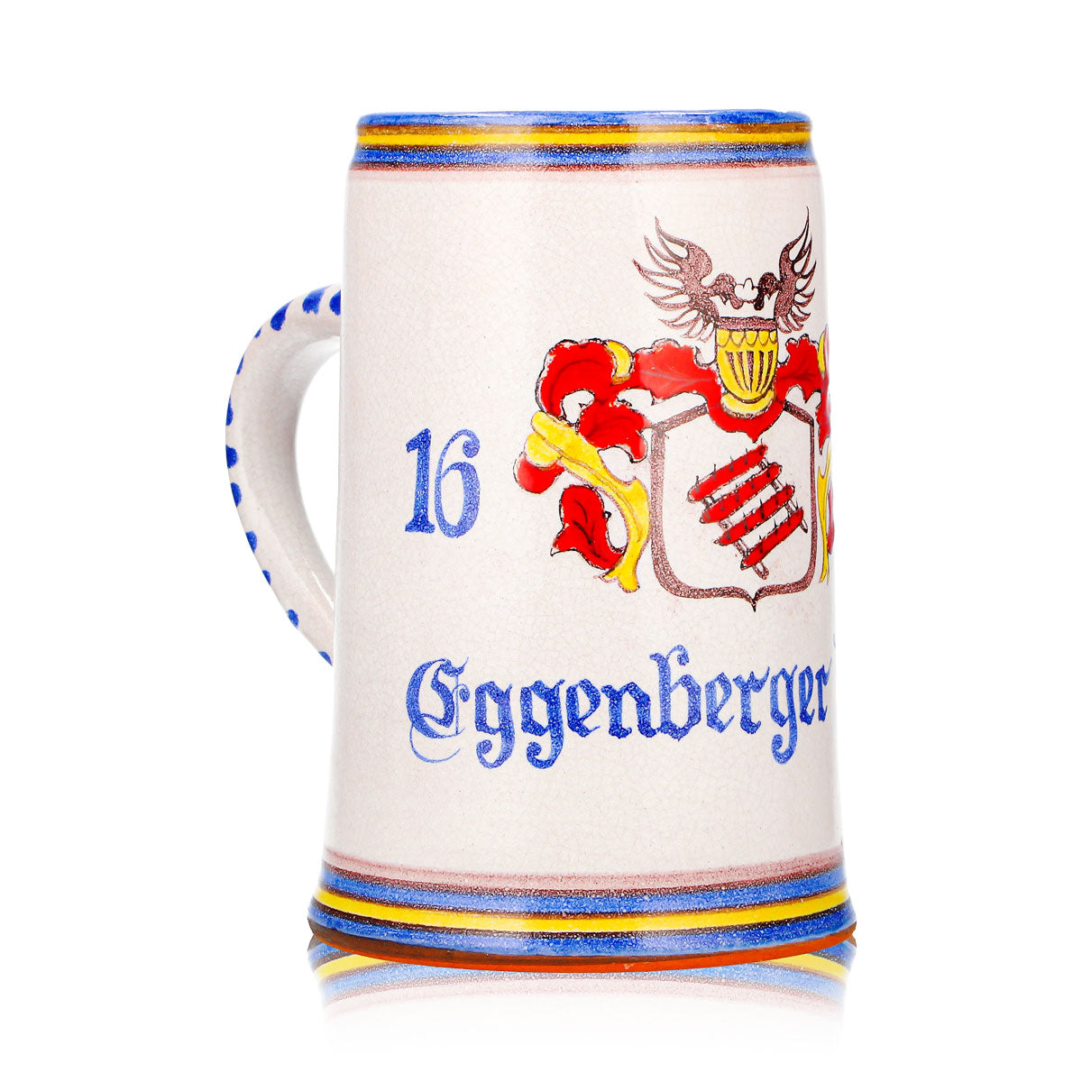 Eggenberger Bier Glas Tonkrug 1l Steingut Seidel Bierhumpen Sammlerkrug – Ansicht 3