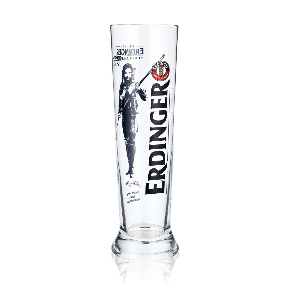 Erdinger Bier Glas 0,5l Weißbierglas Editionsglas "Kathrin Hitzer" Alkfrei