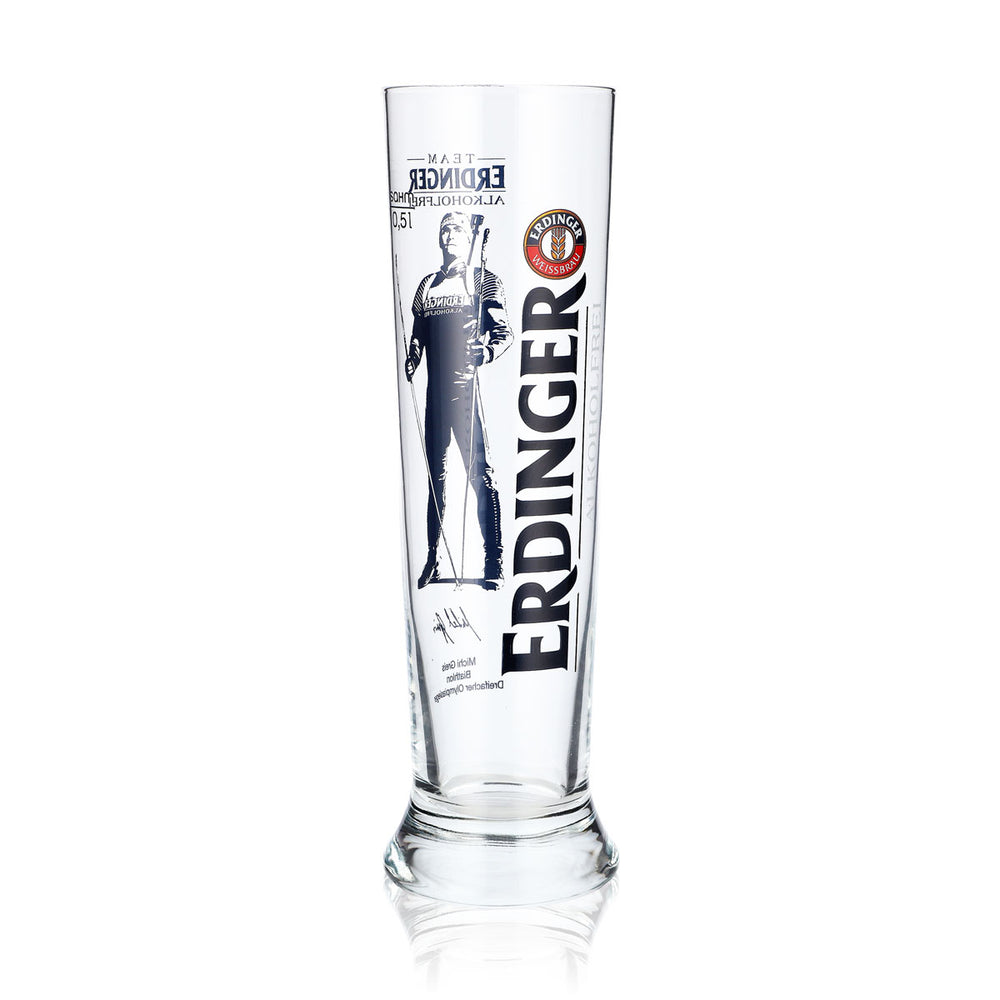 Erdinger Bier Glas 0,5l Weißbierglas Editionsglas Michi Greis Alkfrei