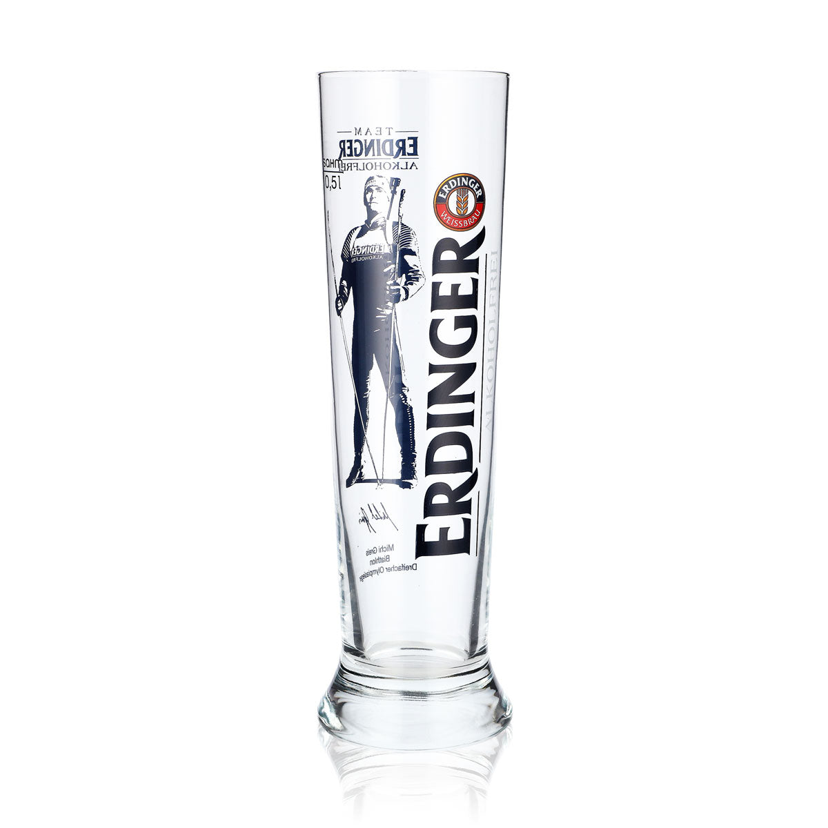 Erdinger Bier Glas 0,5l Weißbierglas Editionsglas Michi Greis Alkfrei