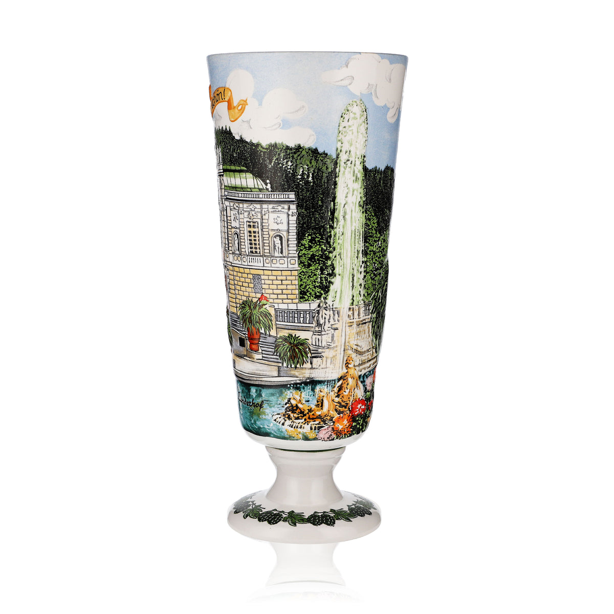Erdinger Weissbräu Bier Glas 0,5l Pokal Keramikkrug Edition Schloss Linderhof – Ansicht 4