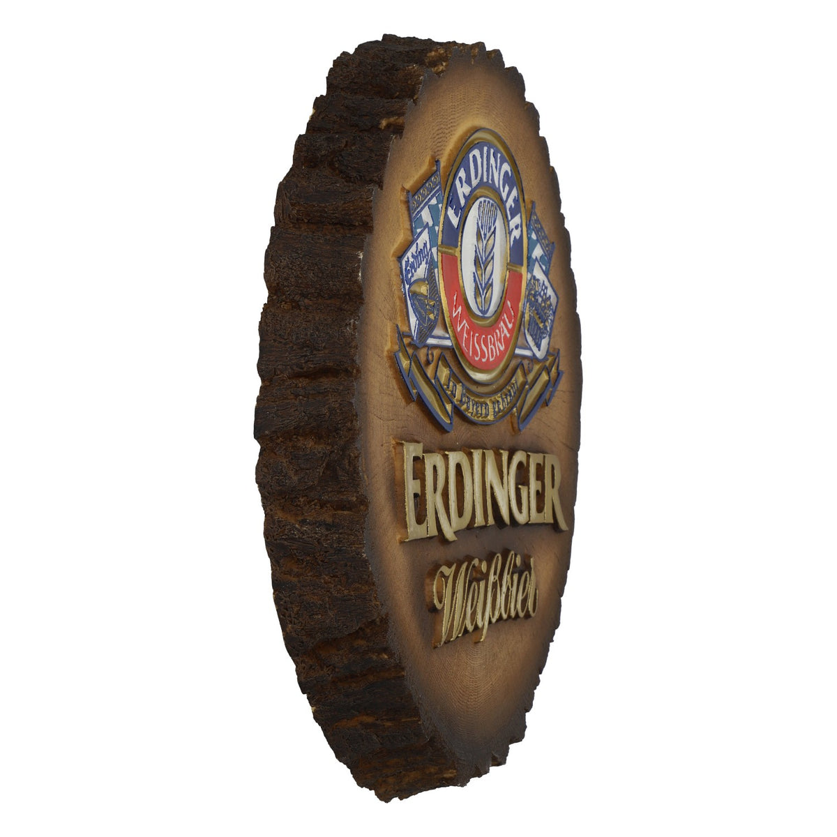 Erdinger Weissbräu Wanddekoration Baumscheibe Bierdeckel Form Kunststoff – Ansicht 2