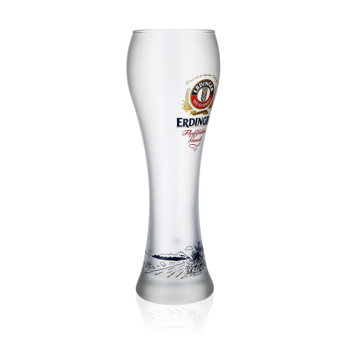 Erdinger Weizenglas 0,5l matt "Floßfahrt-Gaudi" Bier Gläser satiniert weiß – Ansicht 2