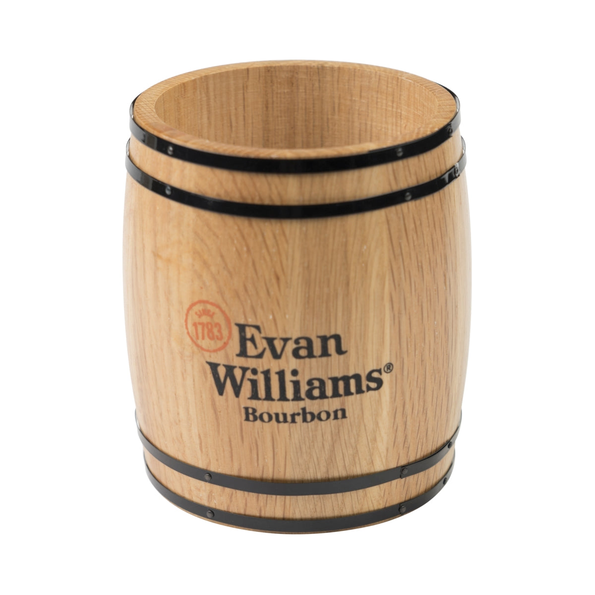 Evan Williams Whiskey Besteckkasten Fass Braun Holz Gastro Halter Tischbutler – Ansicht 2