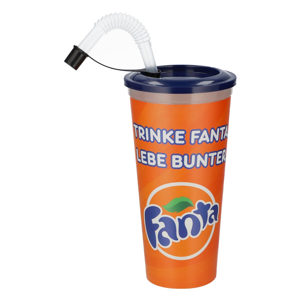 Fanta Mehrwegbecher 0,6l Sängerin Motiv Strohhalm Coca Cola Kunststoff