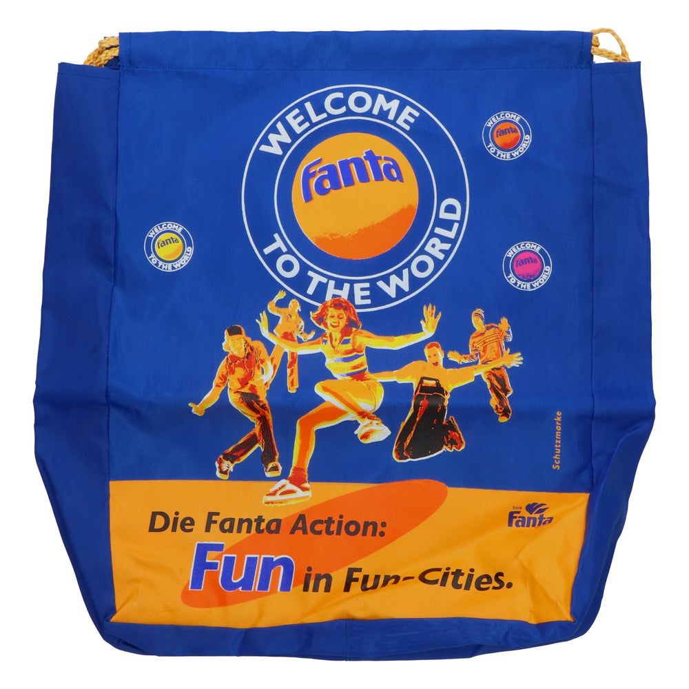 Fanta Tasche blau Coca Cola Sportbeutel Turnbeutel Retro Fun Sammler