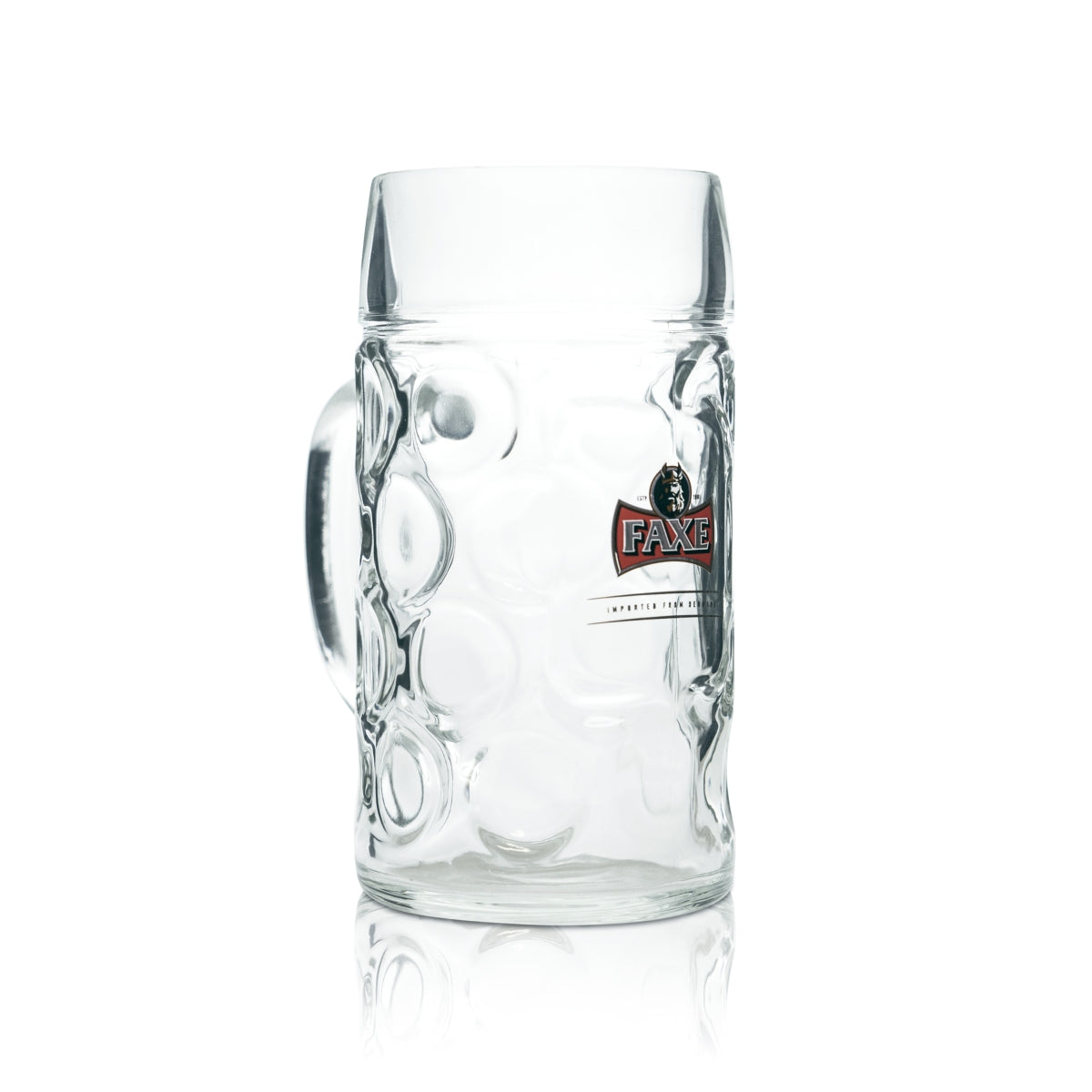 6x Faxe Bier Glas 1l Maßkrug Kontur Gläser Seidel Dänemark Viking Gastro Rot – Ansicht 4
