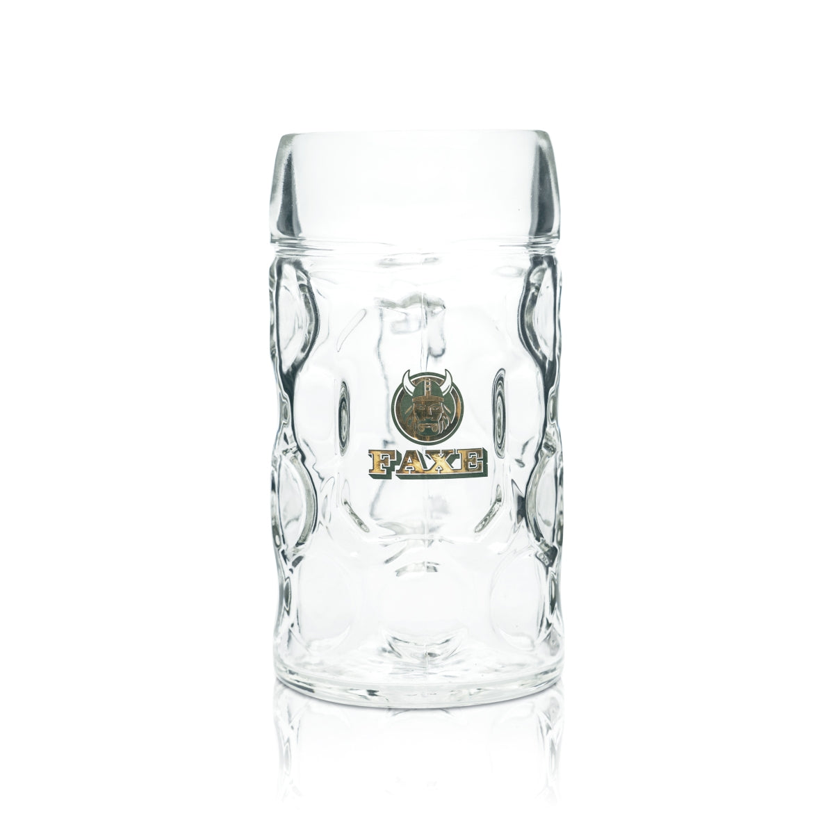Faxe Bier Glas 1l Maßkrug Kontur Gläser Seidel Dänemark Viking Gastro Glas Grün