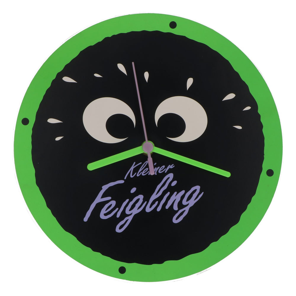 Feigling Likör Uhr Wanduhr schwarz-grün "Kleiner Feigling"