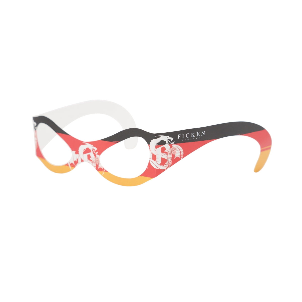 Ficken Likör Brille Papier Schwarz/Rot/Gold Deutschland Fasching WM EM Gag