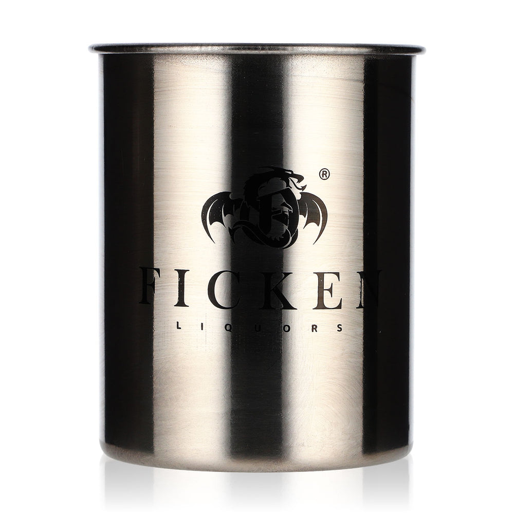 Ficken Likör Glas Metall silber Longdrink Becher